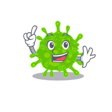 Maskot karakter tarzında bir parmak flaviridae.