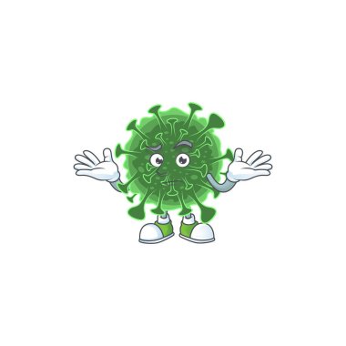 Wuhan Coronavirus 'un sırıtan bir karikatür karakteri tasarımı