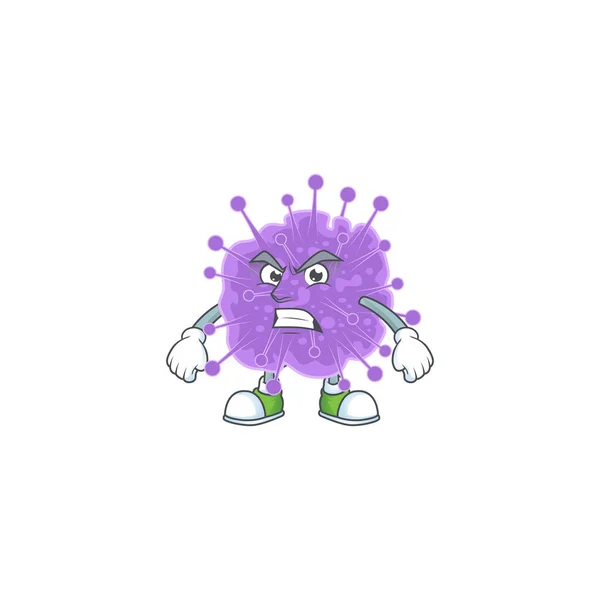 Charming coronavirus influenza mascot design style waving hand — Stock Vector