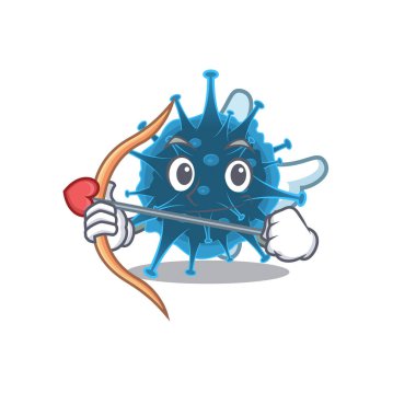 Moordecovirus 'un romantik resmi Oklu ve kanatlı Cupid çizgi film karakteri