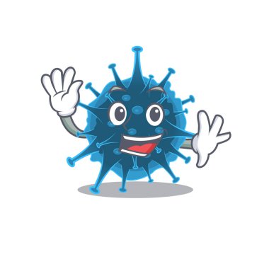 Gülen moordecovirus el sallayan maskot tasarımı