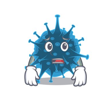 Moordecovirus 'un endişeli yüzünü gösteren karikatür resmi