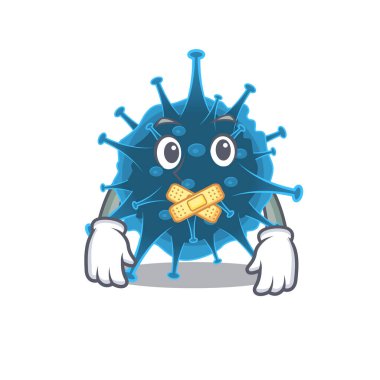 Moordecovirus maskot karakter tasarımı sessiz bir jest ile