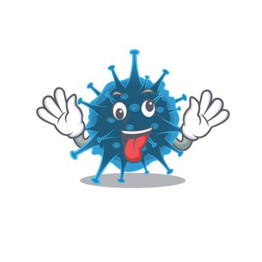 Moordecovirus maskotu tasarım tarzında çılgın bir yüz resmi