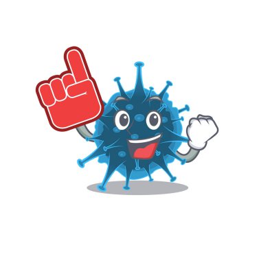 Moordecovirus maskot tarzı köpük parmaklı