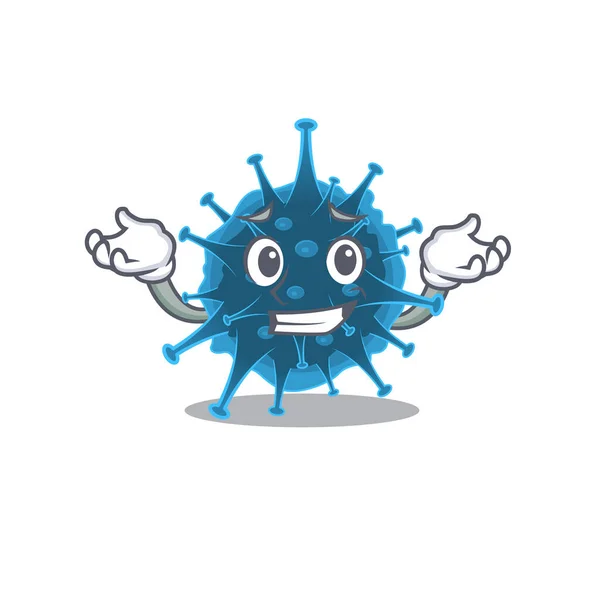 Happy face of moordecovirus mascot cartoon style — Stock Vector