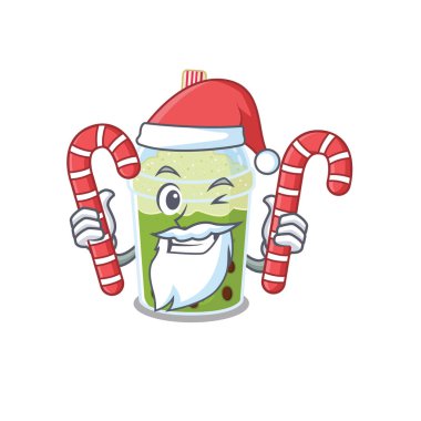 Santa Karikatür Karakteri 'nde şeker içen dost canlısı kibrit çayı.
