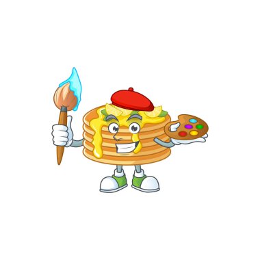 Limon kremalı krep sanatçısı, fırçalı çizgi film karakteri.