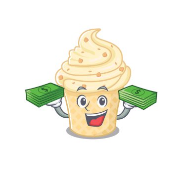 Zengin bir vanilyalı dondurma karakteri. Elinde para var.