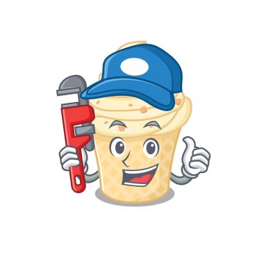 Vanilyalı dondurma Smart Plumber çizgi film tasarımı