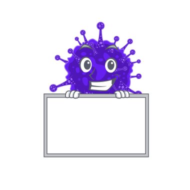 Gülümseyen nidovirales çizgi film tasarım tarzının bir tahtası var