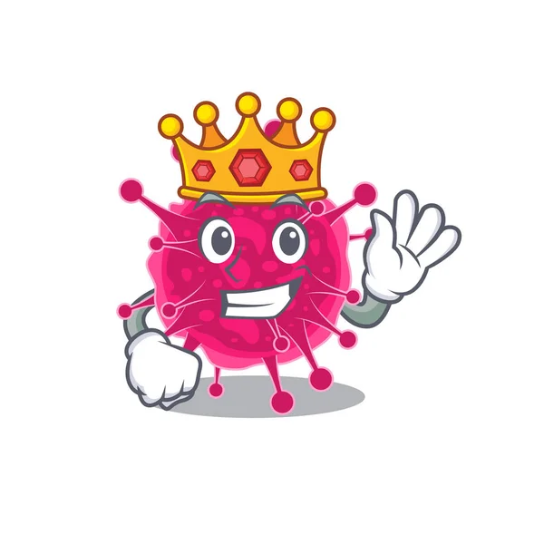 A Wise King of picornaviridae mascot design style — Stock Vector