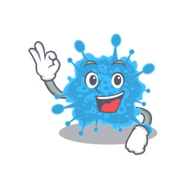 Andecovirus maskot tasarım stili ve jest parmağı.