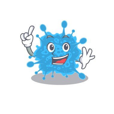 Bir parmak hareketiyle Andecovirus maskot karakter tasarımı