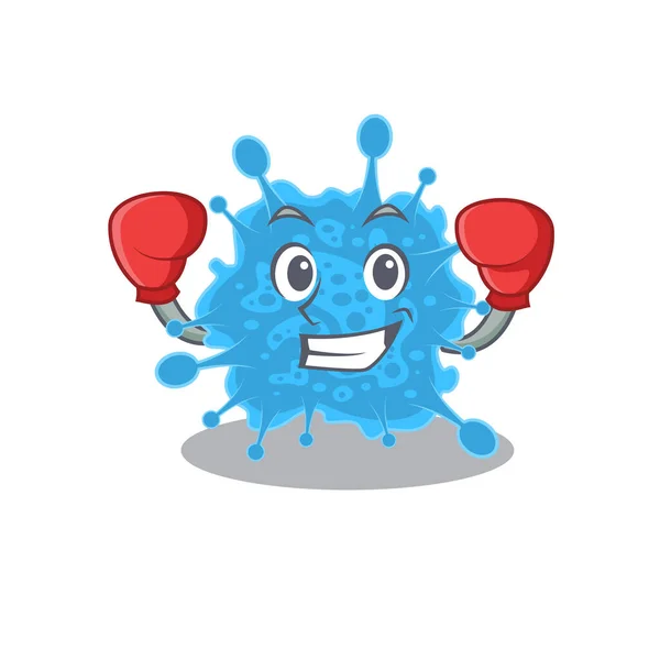 Sportovní box atlet maskot design Andecovirus s červenými boxerskými rukavicemi — Stockový vektor