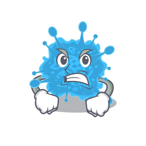 Concepto de diseño de la mascota de andecovirus con la cara enojada — Archivo Imágenes Vectoriales
