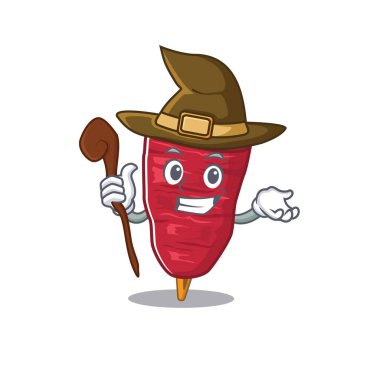 Kurnaz kebap sinsi ve aldatıcı cadı çizgi film karakteri