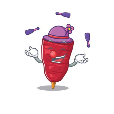 Çekici bir döner kebap çizgi film tasarım stili hokkabazlık