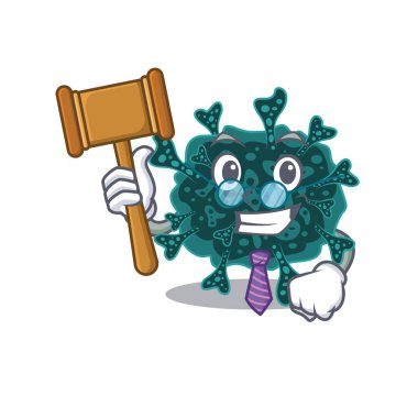 Herdecovirus çizgi film karakteri tasarımında gözlük takan mütevazı bir yargıç.