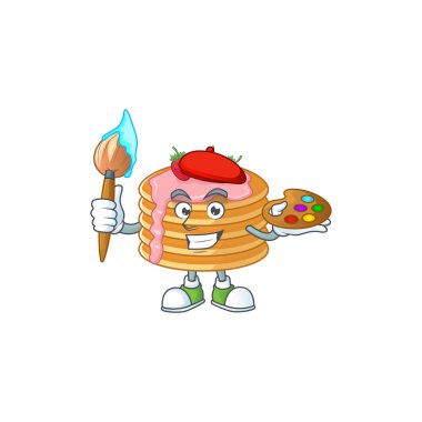 Çilek kremalı krep çizgi film karakteri ressamı.