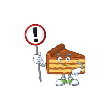 Çikolata dilimli çizgi film karakteri konsepti.