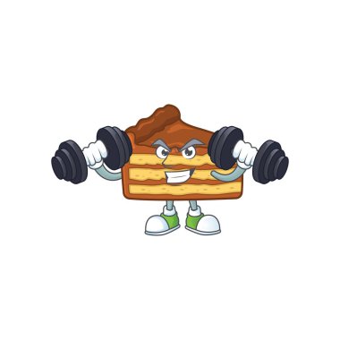 Fitness egzersizi çikolatalı kek çizgi film karakteri.