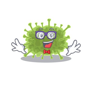 Maskot tasarım tarzı gözlüklü inek haploviricotina.