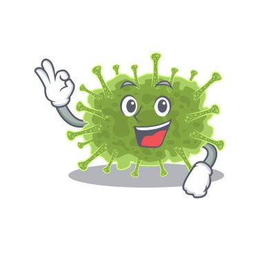 Haploviricotina maskot tasarım stili ve jest parmağı.