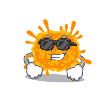 Pahalı siyah gözlük takan havalı nobecovirus çizgi film karakteri