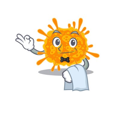 Restoranda çalışan Nobecovirus garsonunun çizgi film karakteri.