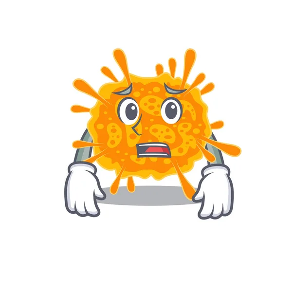 Cartoon style de conception de nobecovirus montrant visage inquiet — Image vectorielle