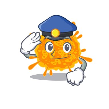 Polis memuru maskot şapkası takan nobecovirus tasarımı