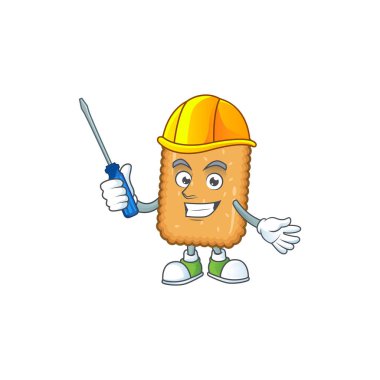 Akıllı otomotiv bisküvisi maskot tasarım tarzında sunulur