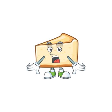 Şaşırtıcı bir jest gösteren peynirli pasta çizimi.