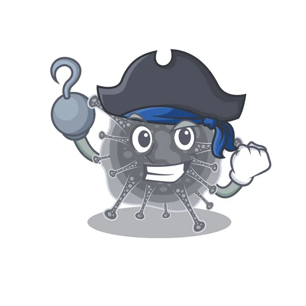 Articulavirales stile cartone animato come un pirata con gancio a mano e un cappello — Vettoriale Stock