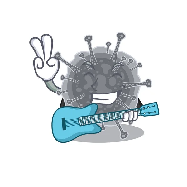 Getalenteerde muzikant van articulavirales cartoon design spelen van een gitaar — Stockvector