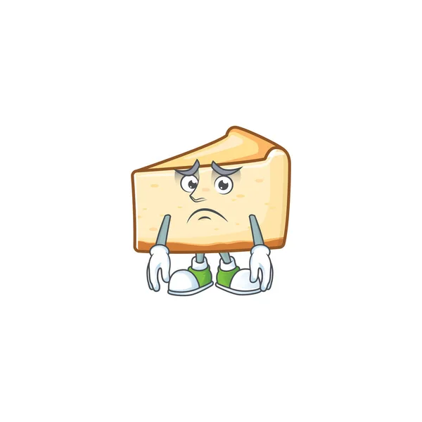 忧心忡忡的奶酪蛋糕卡通图片 — 图库矢量图片