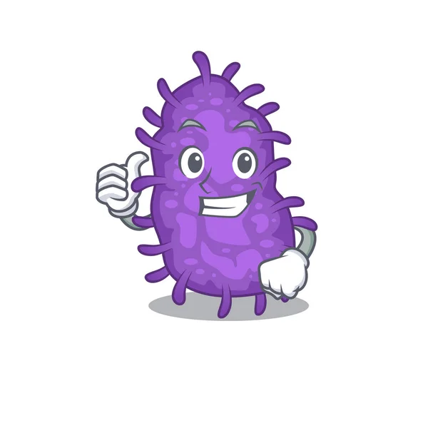 Bacteria bacilli cartoon character design making OK gesture — Stock Vector
