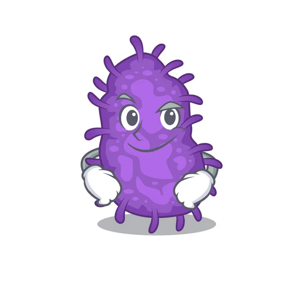 Un disegno mascotte di batteri bacilli avendo gesto fiducioso — Vettoriale Stock