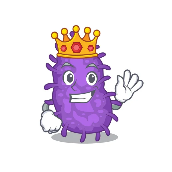 A Wise King of bacteria bacilli mascot design style — Stock Vector