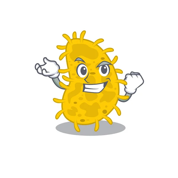 幸せな顔をした見事な細菌のスピリラマスコットのデザインコンセプト ベクターイラスト — ストックベクタ