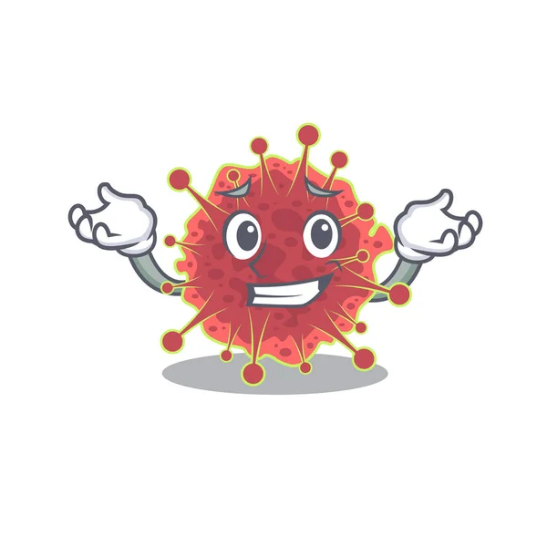 Una Imagen Del Concepto Diseño Dibujos Animados Coronaviridae Sonriente Ilustración — Vector de stock