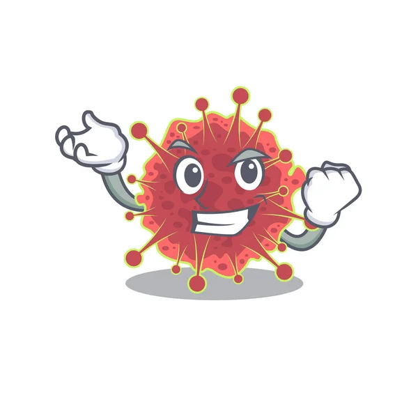 Dazzling Coronaviridae Mascot Design Concept Happy Face Vector Illustration — Stock Vector