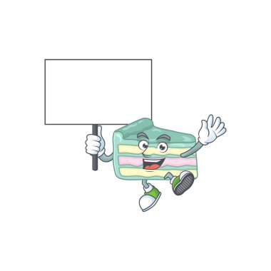 Tatlı vanilyalı pasta çizgi film karakteri ayağa kalk