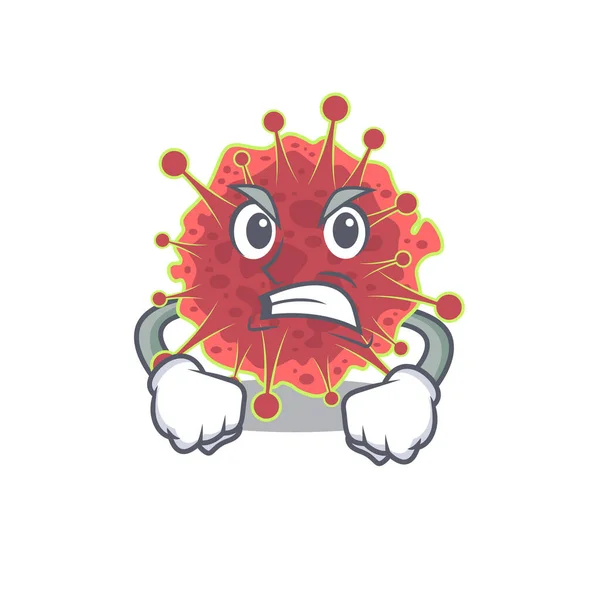 Mascot Design Concept Coronaviridae Angry Face Vector Illustration — Stock Vector