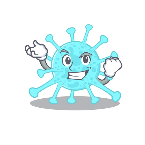 Concepto Diseño Deslumbrante Mascota Cegacovirus Con Cara Feliz Ilustración Vectorial — Vector de stock