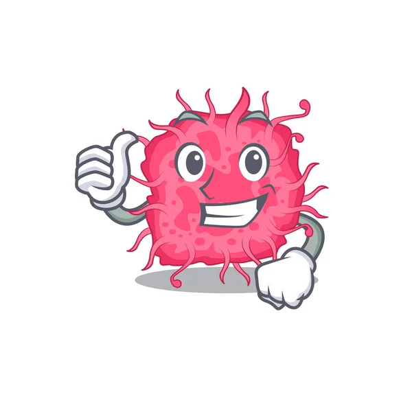 Bactérie Pathogène Dessin Animé Personnage Design Faisant Geste Illustration Vectorielle — Image vectorielle