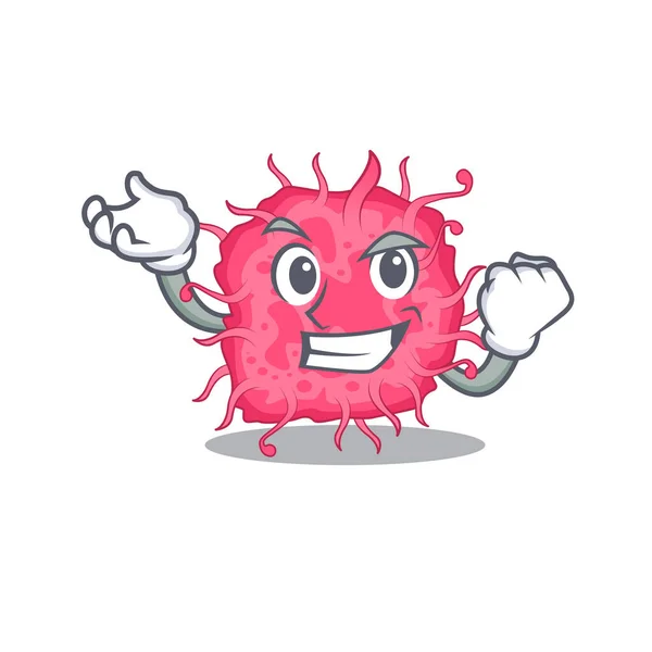 Dazzling Pathogenic Bacteria Mascot Design Concept Happy Face Vector Illustration — Stock Vector
