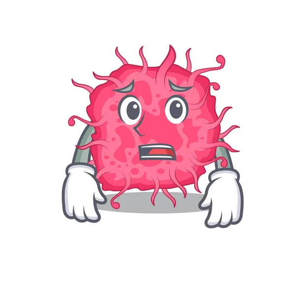 Cartoon Design Style Pathogenic Bacteria Showing Worried Face Vector Illustration — Stock Vector