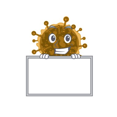 Gülümseyen negarnaviricota çizgi film tasarım tarzının bir tahtası vardır. Vektör illüstrasyonu